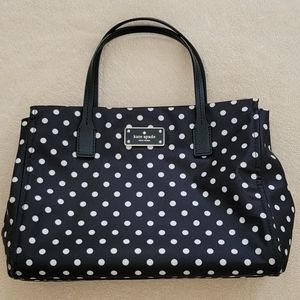 Kate Spade New York Black Polka Dot Nylon Satchel